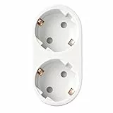 Steckdosenleiste Doppelstecker für Steckdose 2 Fach Weiß (250V / 16A)