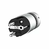 Brollitest High End Schuko Stecker AC 16A 250V Hifi Netzstecker (Rhodinierter)