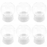 STOBAZA 6 Stück DIY Schneekugel Bastelset 100mm Leere Schneekugel Basteln, Sockel weiß mit Glaskugel, Befüllbare Display Kugeln - Schneekugel Selber Machen