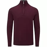 Charles Wilson Baumwollpullover mit Reißverschluss für Herren (XL, Red Berry (0524))