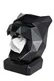 NEUSTEIN Panther Taschentuchbox Taschentuchspender Panther-Kopf schwarz Design Figur Taschentuchhalter für Küche, Bad, Esszimmer und Schlafzimmer 21 x 23 x 30cm stabil schwer