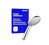 Duravit Universal Duschkopf, Duschbrause mit 3 Strahlarten (Rain, Intense Rain, Soft Rain), Handbrause rund (Ø 110 mm), Brausekopf reinigungsfreundlich, Chrom