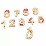 Wissner Aktiv Lernen Montessori Fühlzahlen zum Nachspuren mit 60 Kugeln in rot - 11 RE-Wood Zahlenbausteine von 1-10 - Schneller Zahlen Lernen - Für Grundschüler - 3D Ziffern zum Fühlen