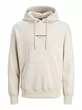JACK & JONES Herren Hoodie Kapuzenpullover JORVESTERBRO - Relaxed Fit S-XXL, Größe:XL, Farbe:Moonbeam 12241687