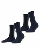 ESPRIT Damen Socken Basic Pure Multipack W So Baumwolle einfarbig 2 Paar, Blau Marine 6120, 39-42