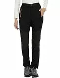 BenBoy Damen Wanderhose Wasserdicht Skihose Softshellhose Winddicht Outdoorhose Winter Warm Gefüttert Trekkinghose Snowboardhose KZ3927W-Black1-M