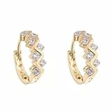 Creolen Kupfer, Creolen Damen Gold Ring Und Runder Zirkonia Ohrringe Damen 5 mm