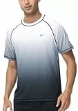 YuKaiChen Rashguard Herren Schwimmshirt Schnelltrocknend Atmungsaktiv Bade-T-Shirt mit kurzen Ärmeln Rashguards Wassersport für Männer Weiß Karbon Grau 3XL