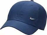 Nike Herren Df Club Baseballkappe, Midnight Navy/Metallic Silver, S-M EU