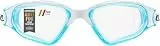 Cressi Schwimmbrille Clear Eyes - Antibeschlag & UV-Schutz beim Schwimmen & Triathlon - Nasenschutz - Schwimmzubehör - Taucherbrille Erwachsene - Weiß/Aquamarin Klar Klare Brillengläser