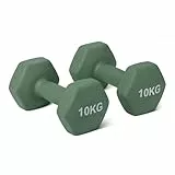 Amazon Basics Hantel-Set, Neoprenbeschichtung, 10 kg, Olivgrün