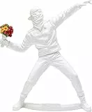 Kare Design Deko Figur Street Art Bouquet, Weiß, Deko Objekt, Wohnaccessoires, Mann mit Blumenstrauß in der Hand, 27x7x24 cm (H/B/T)