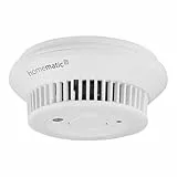 Homematic IP Rauchwarnmelder mit Q-Label, Smart Home, Rauchmelder alarmiert lokal über die Sirene und per Push-Benachrichtigung in der Smartphone-App, integrierte LED-Notbeleuchtung, 156587A0