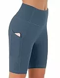 Persit Kurze Sporthose Damen, High Waist Radlerhose Sport Shorts Sommer Laufhose Schotenblau L