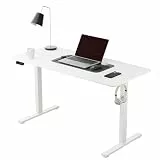 ERGOMAKER Höhenverstellbarer Schreibtisch 110x60cm,Schreibtisch Höhenverstellbar Elektrisch mit Memory-Funktion,Ergonomischer Tisch Höhenverstellbar,Weiße
