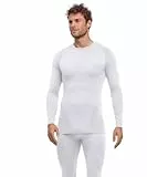 FALKE Herren Baselayer-Shirt Warm Round Neck M L/s Sh Funktionsmaterial schnelltrocknend 1 Stück, Weiß White 2860, XXL