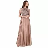 Maya Deluxe Damen Rl004 Mm Bridesmaid Dress, Taupe Blush, 36 EU