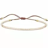 KELITCH La Graine Perlé Freundschaftsarmbänder, dünn, Kordel, Armbänder, Damen, modisch, handgefertigt, Schmuck, 6 pouces, Leder