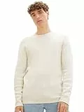TOM TAILOR Denim Herren 1016090 Crewneck Strickpullover, 26122 - Oat Milk Melange, L EU