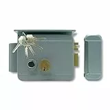 Extel - Elektrisches Schloss - WE 5001/2 BIS, für linkes oder rechtes Öffnen, geschützt durch ein Visier. Aus dickem Stahl, lackiert. mit Anrufspeicher - 150011, Grau
