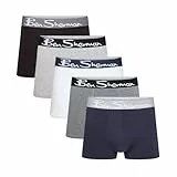 Ben Sherman Herren Poderick Badehosen, Grau/Schwarz/Marineblau/Anthrazit/Weiß, M EU