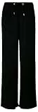 QS Damen 2162961 Leinen Hose, lang, schwarz, 40W x 30L