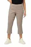 Ulla Popken Damen Wadenlang, Elastikbund, Stretch Bengalinhose, Kitt, 36W / 32L EU