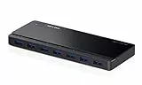 TP-Link USB 3.0 Micro B 7-Port Hub with 12V/2.5A Power Adapter and 1m USB3.0 Cable, Compatible with Windows, Mac OS X and Linux systems (UH700), Black