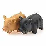 Chiwava 2 Stück 16,5 cm Quitschende Hundespielzeug Latex Schwein GRUNTING Tier Sound Welpen Kauen Interaktives Spiel für Medium Hunde
