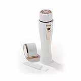 VITALmaxx Elektrorasierer Damen | Damenrasierer Elektrisch Für Gesicht Intimbereich Kinnstoppel | Gesichtshaarentferner Für Frauen Mit Abgerundetem Klingen-Kopf Batteriebetrieben [Rosegold/Weiß]