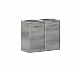 Pelipal Waschbeckenunterschrank Quickset 328 in Graphit Struktur quer Nachbildung, 60 cm breit | Waschbeckenschrank ohne Waschbecken mit 2 Türen