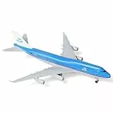 QIYUMOKE 1/400 KLM 747 Flugzeugmodell (6 Zoll) für Boeing 747 Flugzeugmodellbausatz mit vormontiertem Flugzeugfahrwerk und Ausstellungsständer, geeignet als Geschenk für Erwachsene oder als Sammlung
