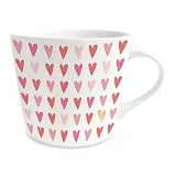 Grafik-Werkstatt Kaffee-Tasse mit 100% Echtgold | Porzellan Tasse | 420 ml | Herzen, Weiß-schwarz