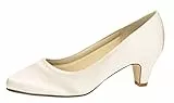 Rainbow Club Brautschuhe Megan - Damen, Pumps, Ivory Creme Satin Gr. 39,5 (UK 6,5)