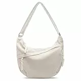 SUNOYA Crossbody Bag Damen, Halbmond Tasche Umhängetasche Cord Tasche, Moon Bag mit Verstellbarem Schultergurt, Lässige Hobo Tasche, Große Damen Schultertasche, Moonbag für Damen (Beige)