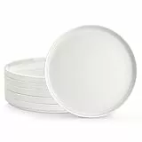 MALACASA, Serie LEAH, Speiseteller Set mit 6, Porzellan Pastateller Ø 26 cm, Servierteller für Kuchen, Teller Set Vorspeisen, Mittagessen, Sandwiches, für Hochzeit, Party
