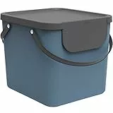 Rotho Albula Mülltrennungssystem 40l für die Küche, Kunststoff (PP), blau/anthrazit