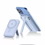 JVGoal Magnetische Powerbank 10000mAh 22.5W PD Schnellladung mit Integrierten Kabeln Tragbares Kabelloses Ladegerät für iPhone 17/16/15/14/13/12 Serie (Blau)