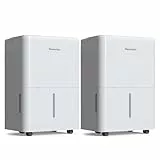 Newentor 12L Luftentfeuchter Elektrisch Keller 35dB, Entfeuchter Elektrisch Keller mit Ablaufschlauch 1m, Raumentfeuchter Elektrisch 25m²/122m³, 10 J. Gar., Filter, Timer (2 Stück)