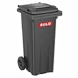 Sulo 120 Liter Müllbehälter Mülltonne Abfalltonne | Grau | Für alle DIN-Kammschüttungen |Made in DE|Extra Starker Kunststoff | Vollgummiräder | Leicht zu Reinigen | UV-Fest