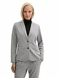 TOM TAILOR Damen Jersey Jacquard Blazer, 36989 - White Black Mini Pepita, L