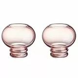 BUTLERS Set 2X Windlicht Glas 12cm Bauble | Glaslaterne in Rosé mit Fuß | Stimmungsvolle Tischdeko Bad Wohnzimmer Balkon
