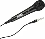 RockJam Karaoke Microphone Wired Unidirectional Dynamic Microphone with Three Metre Cord - Black