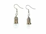 Miniblings Echte Glühbirnen Glühlampen Ohrringe - Handmade Modeschmuck I Lampen Licht Glas Birne - Ohrhänger Ohrschmuck versilbert