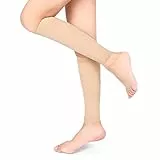 Kompressionsstrümpfe, Kompressionsstrümpfe für Krampfadern, schützt 23-32 mmHg, Klasse 2 für Männer und Frauen, ultraleicht, elastische Behandlung, Krampfadern, Beige, L