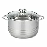 ELO 2222026 Kochtopf Edelstahl, Induktion, 20 cm, Glasdeckel, Grau