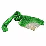 BESPORTBLE Seiden-tanzfächer Nachgeahmter Seidenschleier Bauchtanz-fächer Für Fitness Grüner Seidenfächer Mit Farbverlauf