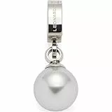 JEWELS BY LEONARDO Anhänger Clip & Mix Coco grey, Ketten-Anhänger aus silberfarbenem Edelstahl, graue Imitations-Perle, Schmuck Geschenk für Frauen, 024369