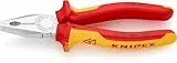 KNIPEX Kombizange verchromt isoliert mit Mehrkomponenten-Hüllen, VDE-geprüft 180 mm, 03 06 180