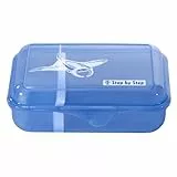 Step by Step Lunchbox „Manta Rio“ blau, mit Trennwand und Klickverschluss, spülmaschinenfest, BPA-frei, für Schule und Kindergarten, für Jungen und Mädchen, 0,9 Liter